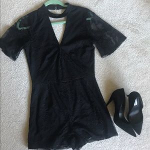 Black lace romper